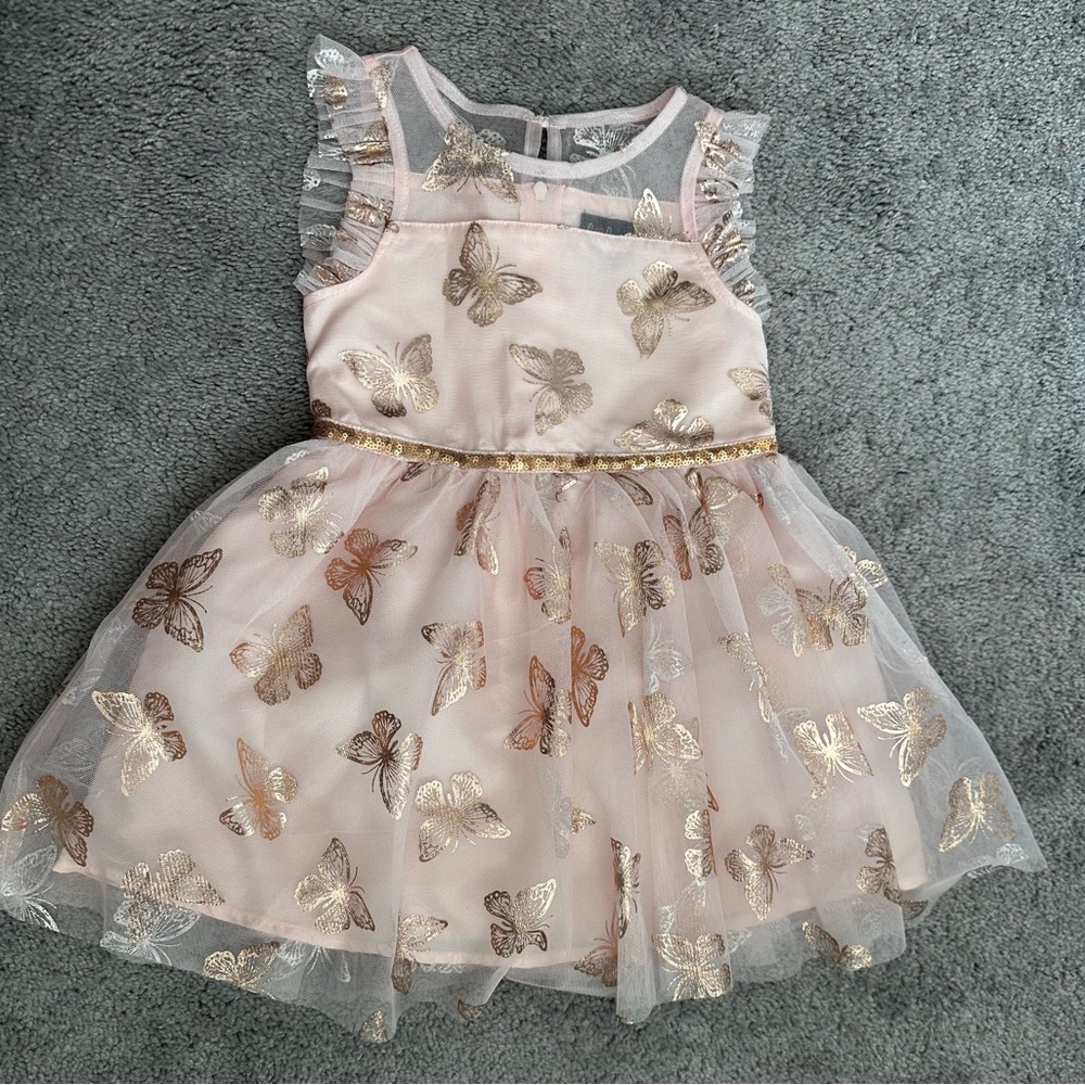 Lilt Blush Dress with Metallic Butterfly Details